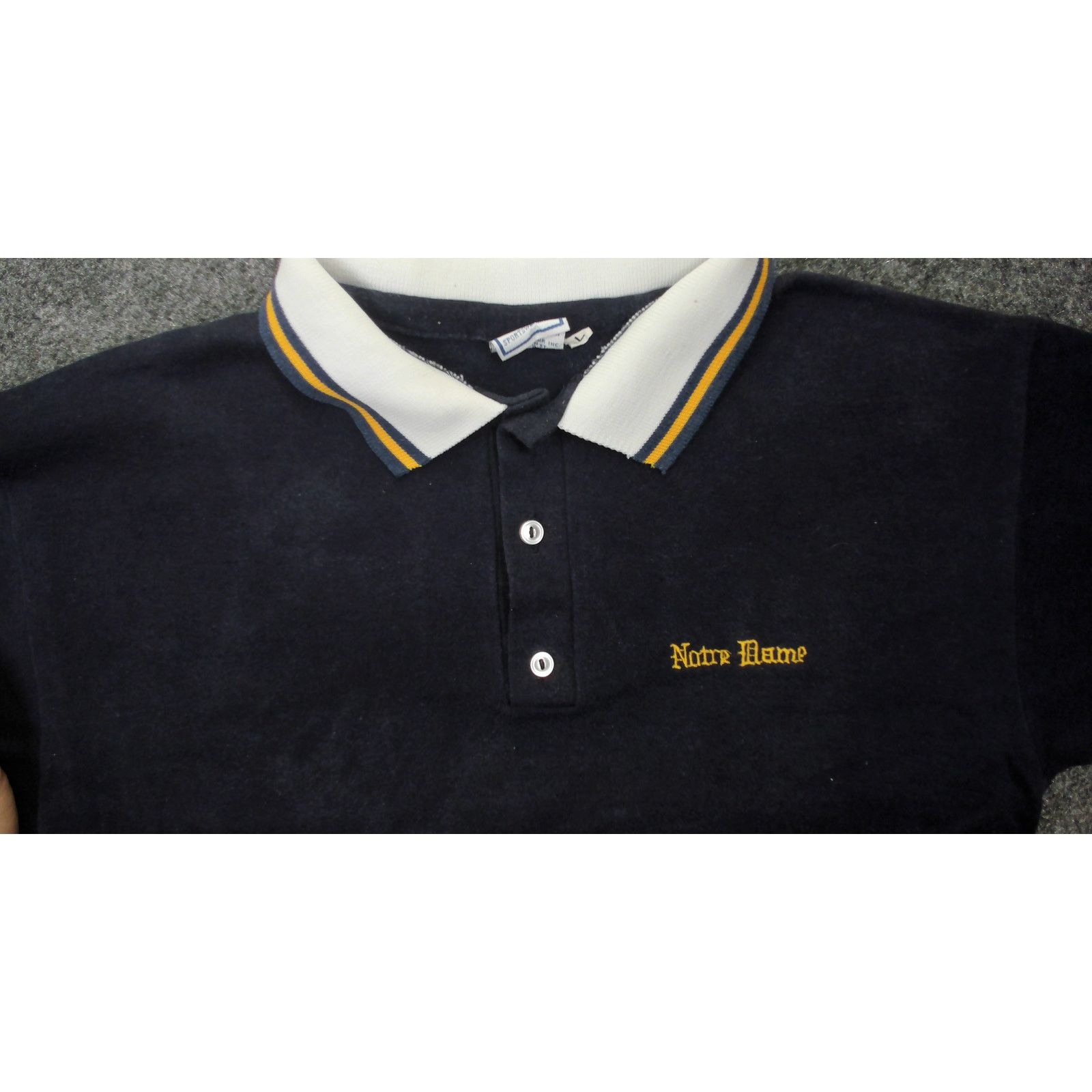 Vintage VTG RC Sportswear x Notre Dame 90s Faded Boxy Cropped Polo Size L / US 10 / IT 46 - 9 Thumbnail