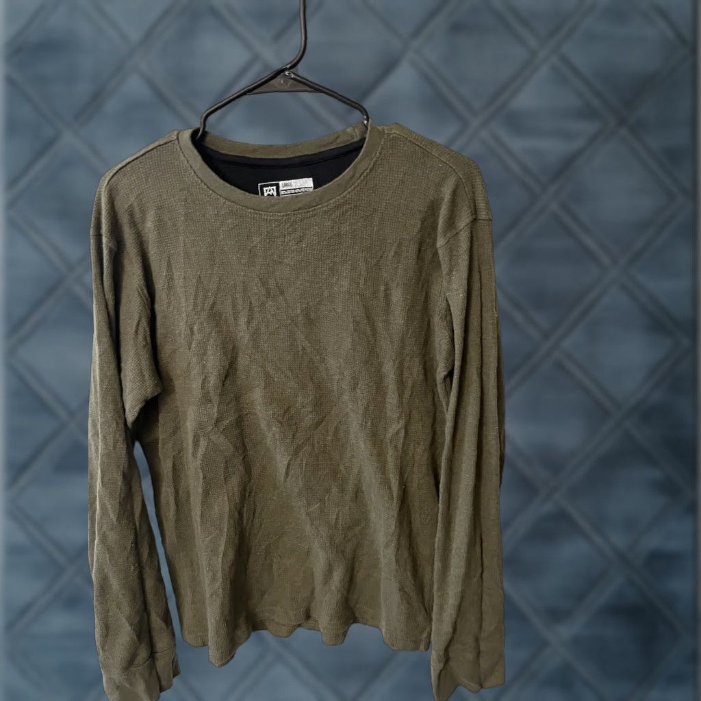 Avalanche Avalanche Mens Thermal Shirt Large Waffle Knit Brown Regular Fit Slim Casual Long Sleeve Pullover 60% Cotton 40% Polyester Size US L / EU 52-54 / 3 - 1 Thumbnail