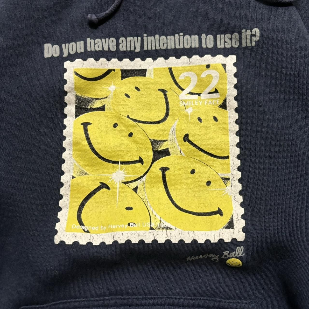 Japanese Brand × Vintage Crazy Vintage Y2K/2000s Blue Smile Obscure Graphic Hoodie Size US M / EU 48-50 / 2 - 5 Thumbnail