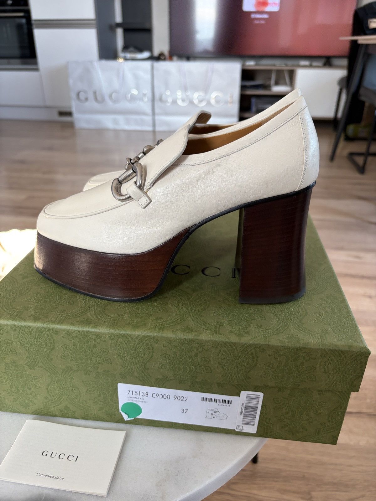Gucci Gucci platform horsebit loafer white Size US 7 / IT 37 - 8 Thumbnail
