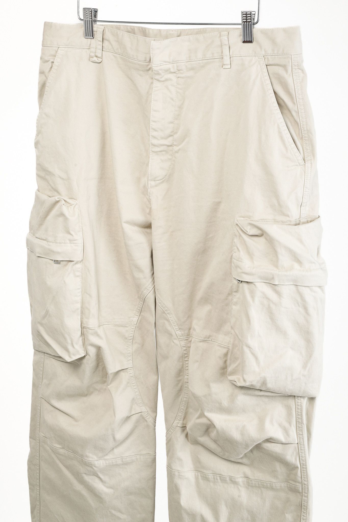 Moncler Moncler Light Beige Wide-Leg Stretch-Cotton Cargo Trousers Size US 34 / EU 50 - 3 Thumbnail
