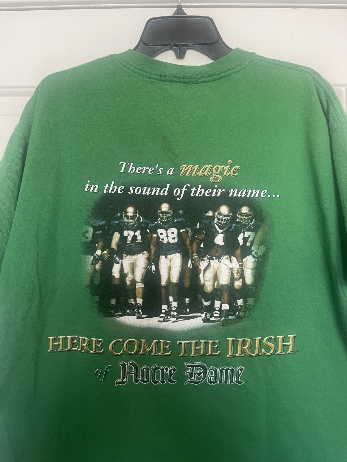 Vintage Vintage Notre Dame Football Here Come the Irish Student Size US XL / EU 56 / 4 - 5 Thumbnail