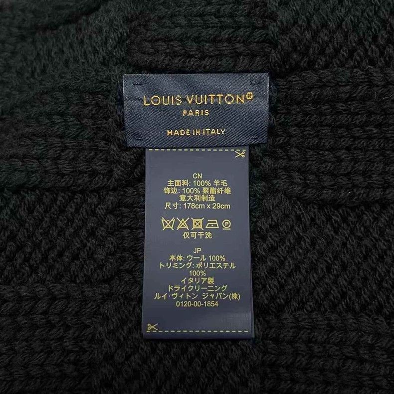 Louis Vuitton Louis Vuitton Wool Knit Checker Embroidered Slogan Scarf 25 Size ONE SIZE - 4 Thumbnail
