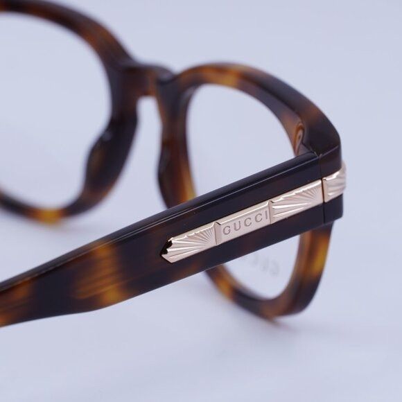 Gucci Gucci GG1518O 002 Eyeglasses Havana 51mm Square Frame Size ONE SIZE - 5 Thumbnail