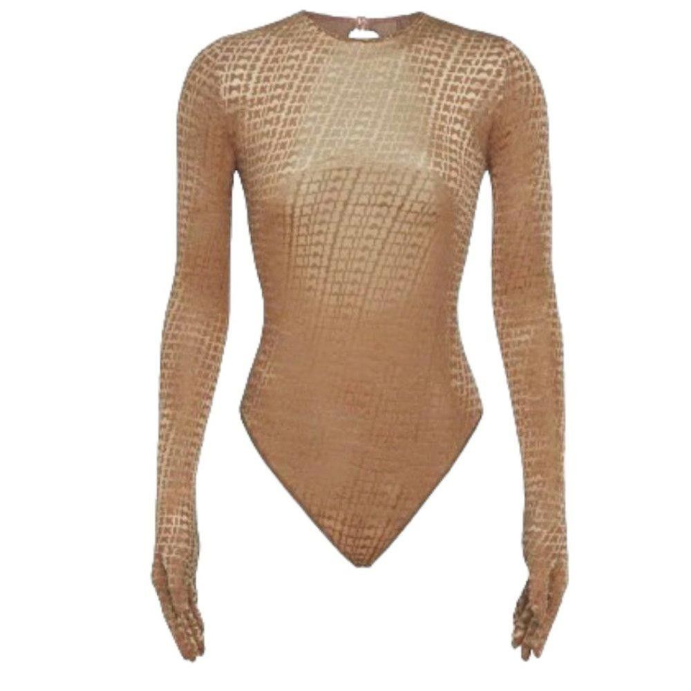 Designer CT606 Skims NWT Velvet Gloved Chai Logo Bodysuit XXS Size XXS / US 00 / IT 34 - 1 Thumbnail