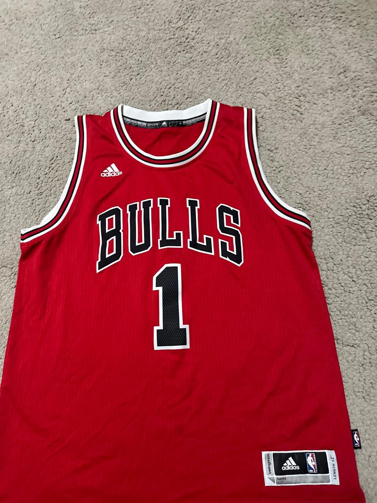 Adidas Vintage Adidas Chicago Bulls Derrick Rose #1 Red NBA Jersey Size US L / EU 52-54 / 3 - 3 Thumbnail