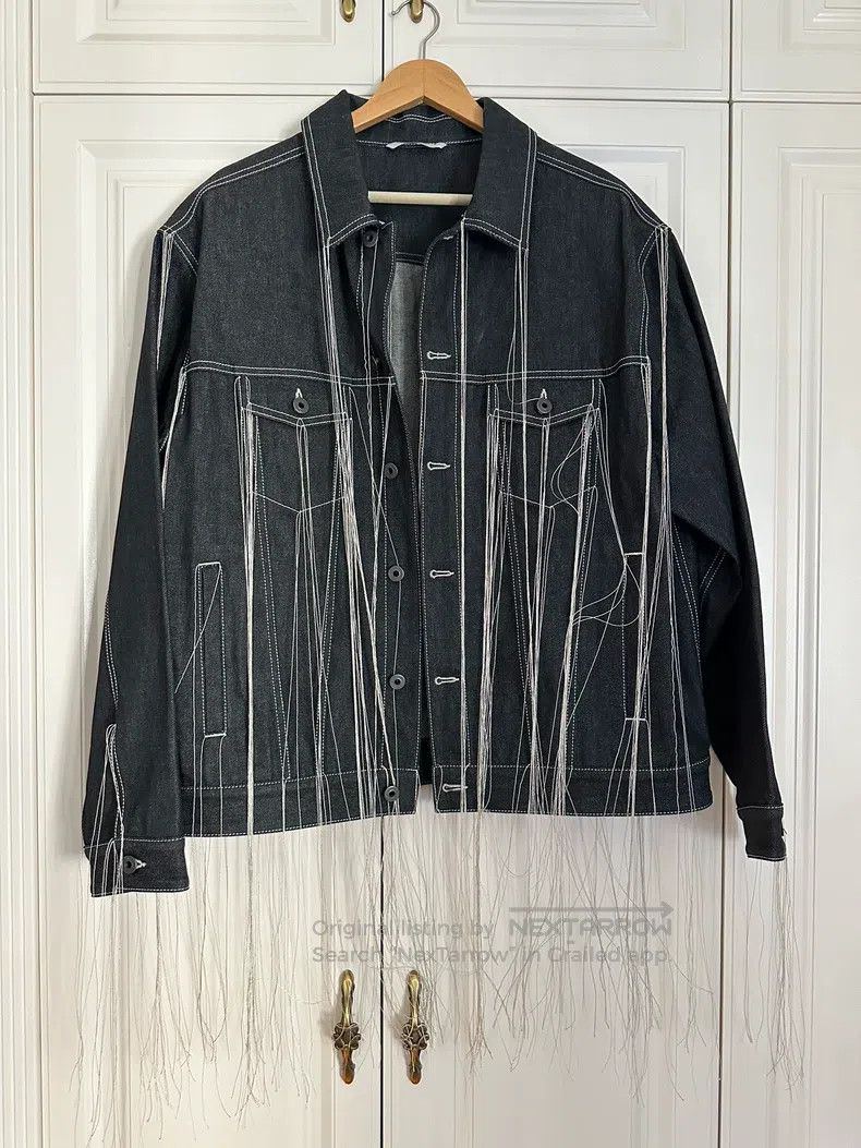 Valentino Valentino Denim fringed jacket coat Size US XL / EU 56 / 4 - 2 Thumbnail