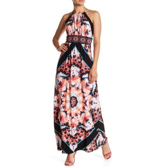 Other London Times Petite Techno Prism Print Maxi Dress $128 Size L / US 10 / IT 46 - 2 Thumbnail