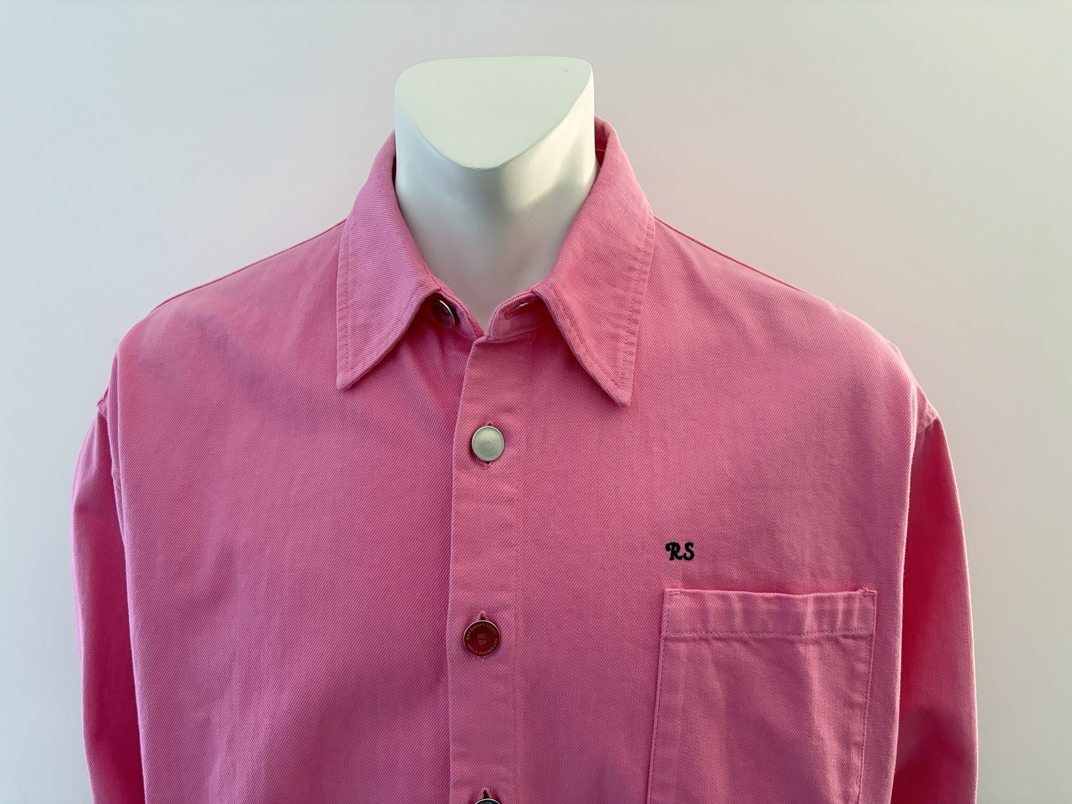 Raf Simons AW21 'Big Fit Denim Shirt' Light Pink Size US L / EU 52-54 / 3 - 4 Thumbnail