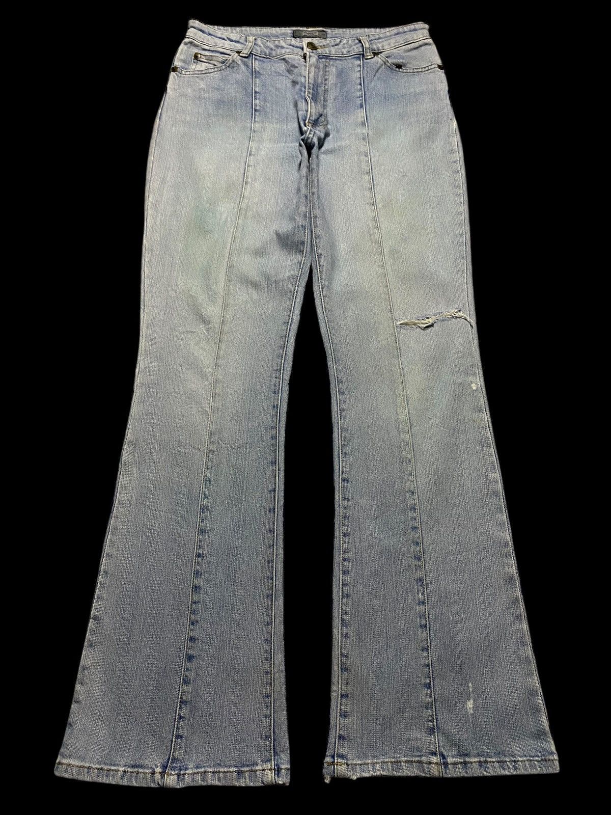 Japanese Brand Vintage Japanese Brand Theoria Distressed Flare Jeans Size US 29 - 1 Thumbnail