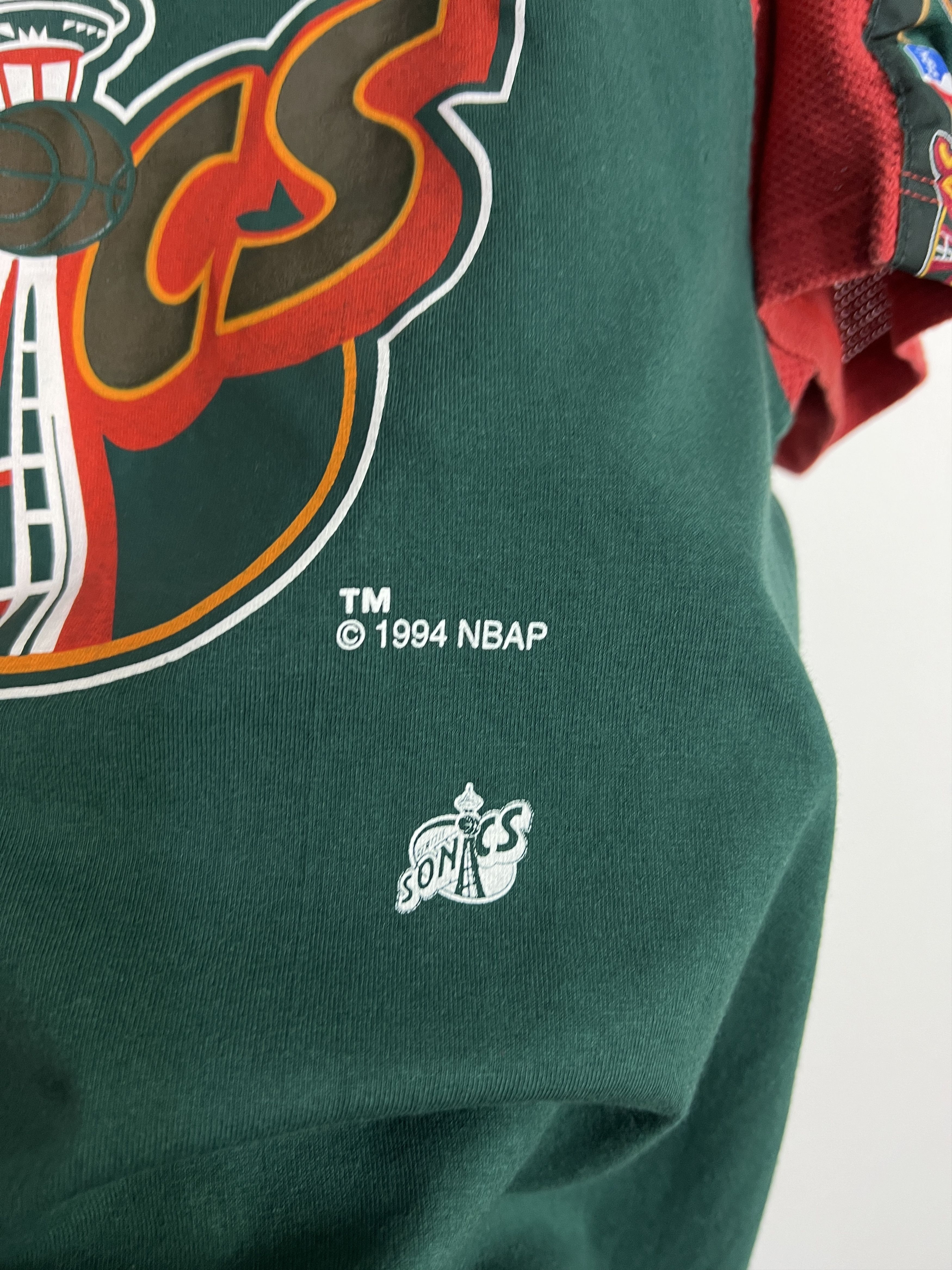 Champion Vintage Seattle Super Sonics Warm Up Jersey Over Print Shirt Size US L / EU 52-54 / 3 - 4 Thumbnail