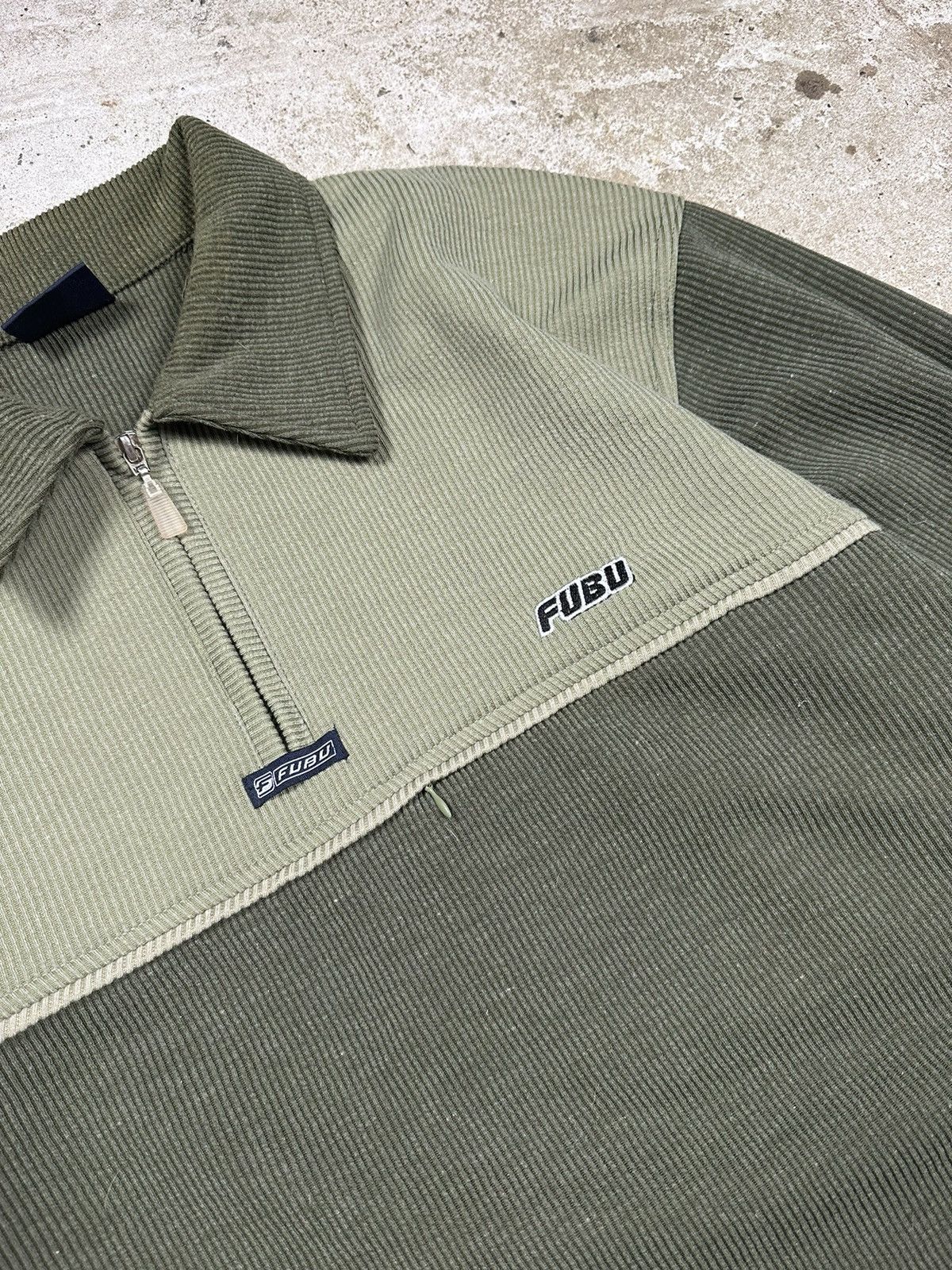 Fubu × Vintage ‼️ Vintage 90s Fubu Khaki Rugby Polo Longsleeve Sweatshirt Size US XL / EU 56 / 4 - 3 Thumbnail