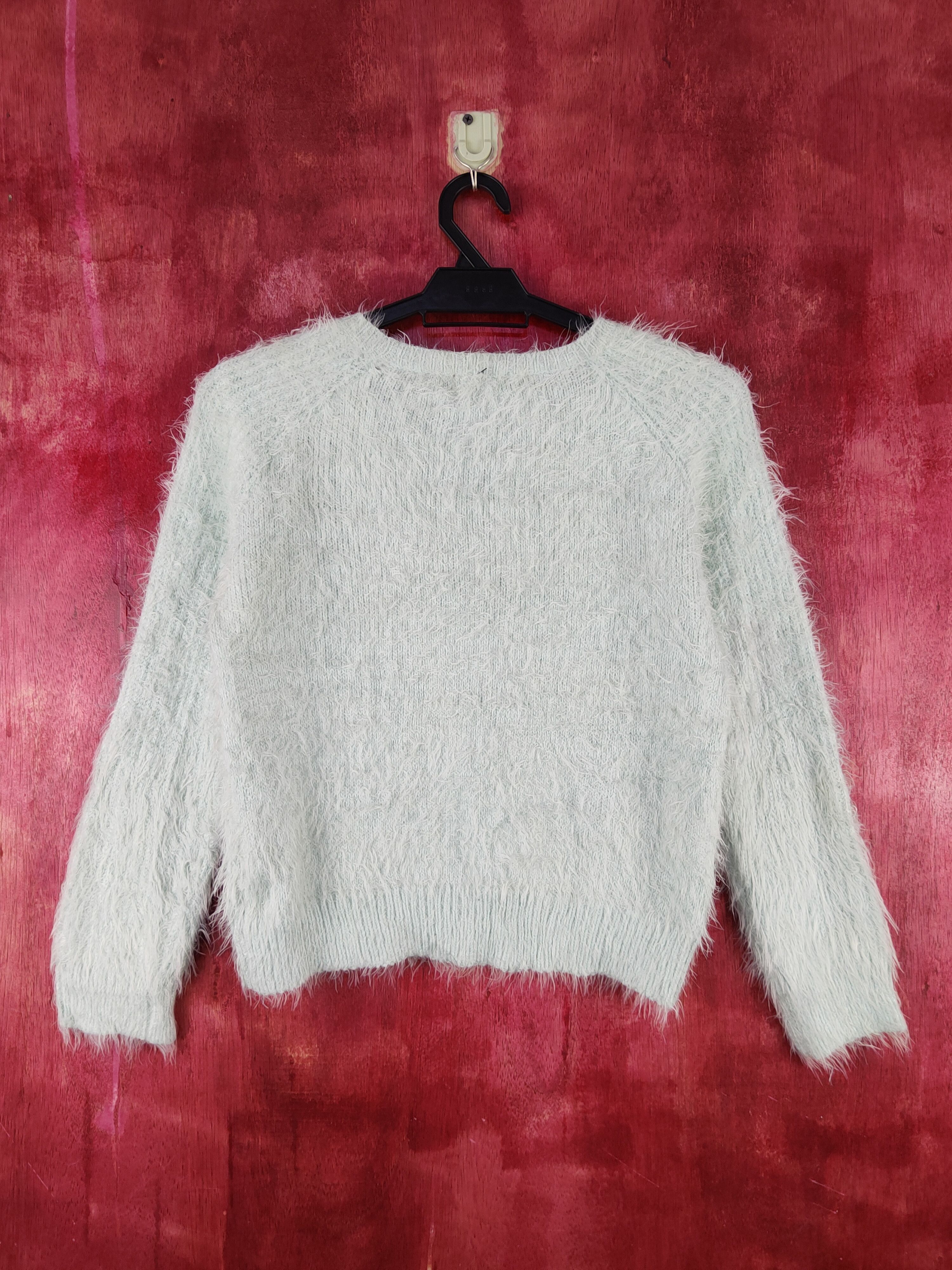 Japanese Brand × Vintage Ingni Mint Green Shag Shaggy Fur Mohair Knitwear #S2082 Size XS / US 0-2 / IT 36-38 - 8 Thumbnail