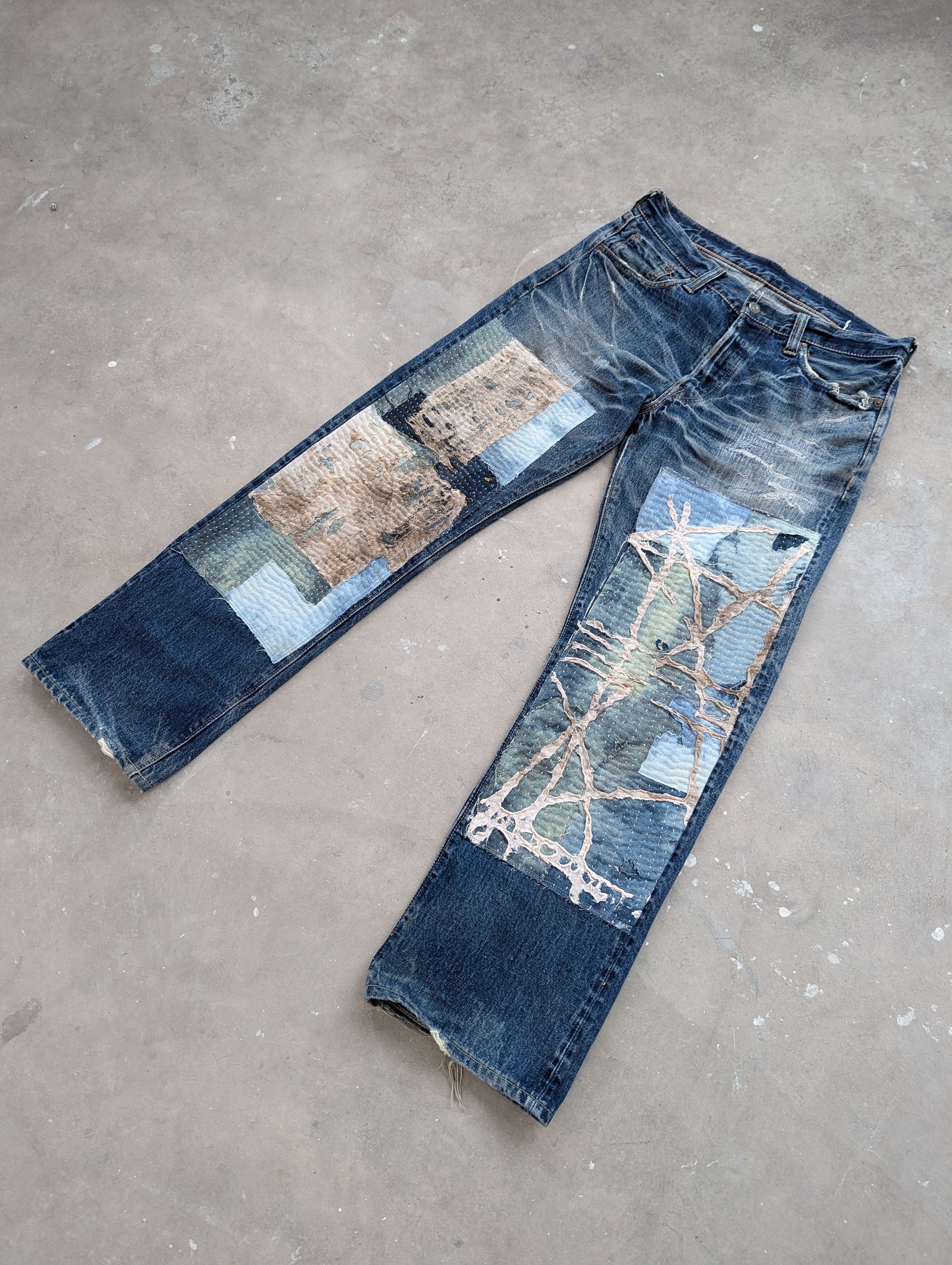 Japanese Brand × Sugar Cane OPEN ORDER 🔥 Vintage Sugar Cane Selvedge Distressed Denim Size US 32 / EU 48 - 2 Thumbnail