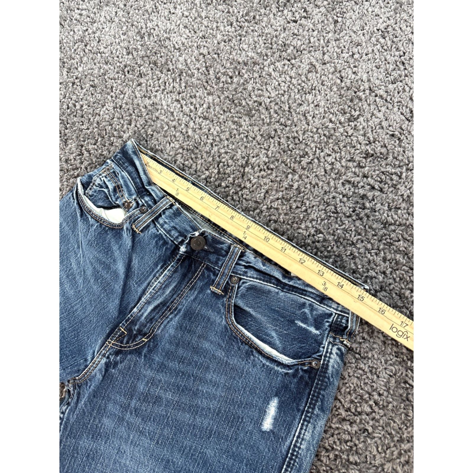 American Eagle Outfitters VINTAGE American Eagle Outfitters Jeans Men's 32x34 Bootcut Distressed Blue Denim Boots Zip Fly Regular 34 Inseam Mens Size US 32 / EU 48 - 4 Thumbnail