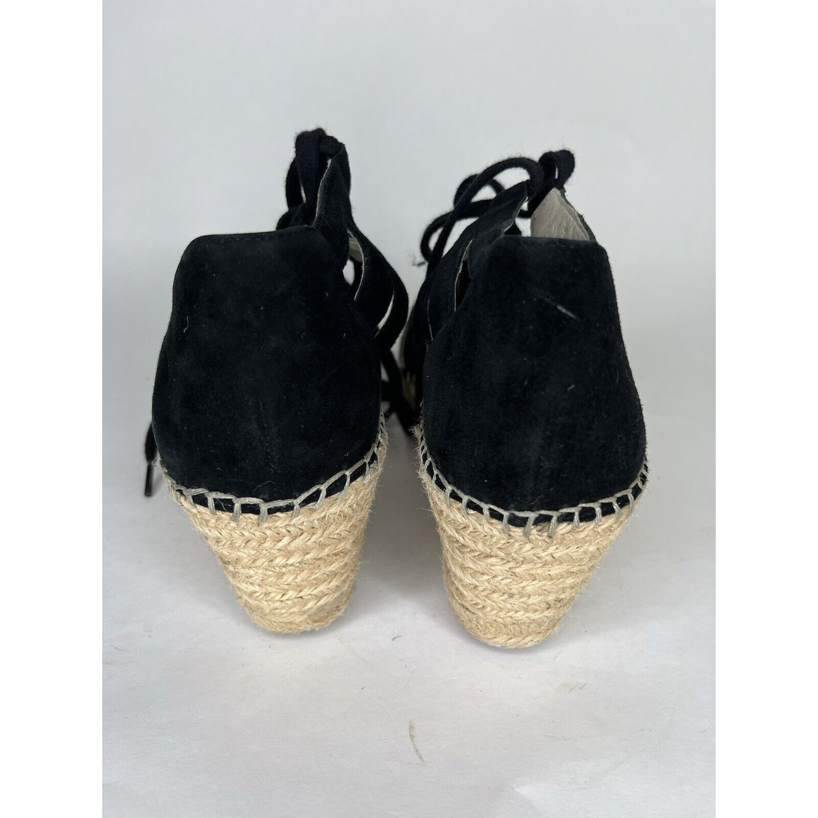 Other Abeo Black Suede Leather Lace Up Espadrilles Wedges Sandals Size US 9 / IT 39 - 3 Thumbnail