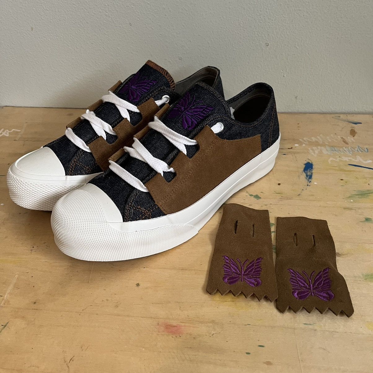 Needles SS22 9 oz. Denim Suede Ghillie Sneaker Size US 8.5 / EU 41-42 - 4 Thumbnail