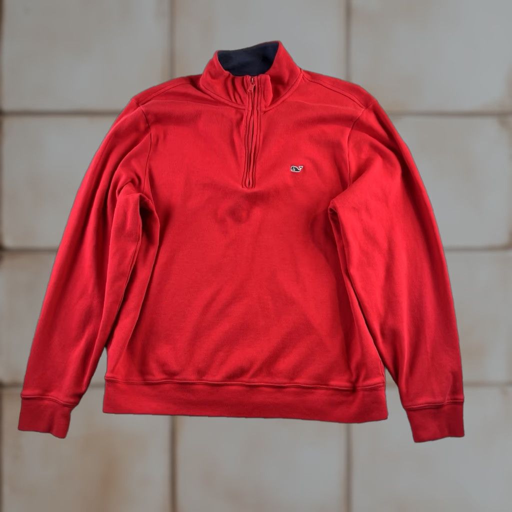 Vineyard Vines Vineyard Vines Solid Red 1/4 Zip Pullover Mens M Shirt Sweater Zipper Logo Classic Size US M / EU 48-50 / 2 - 1 Thumbnail