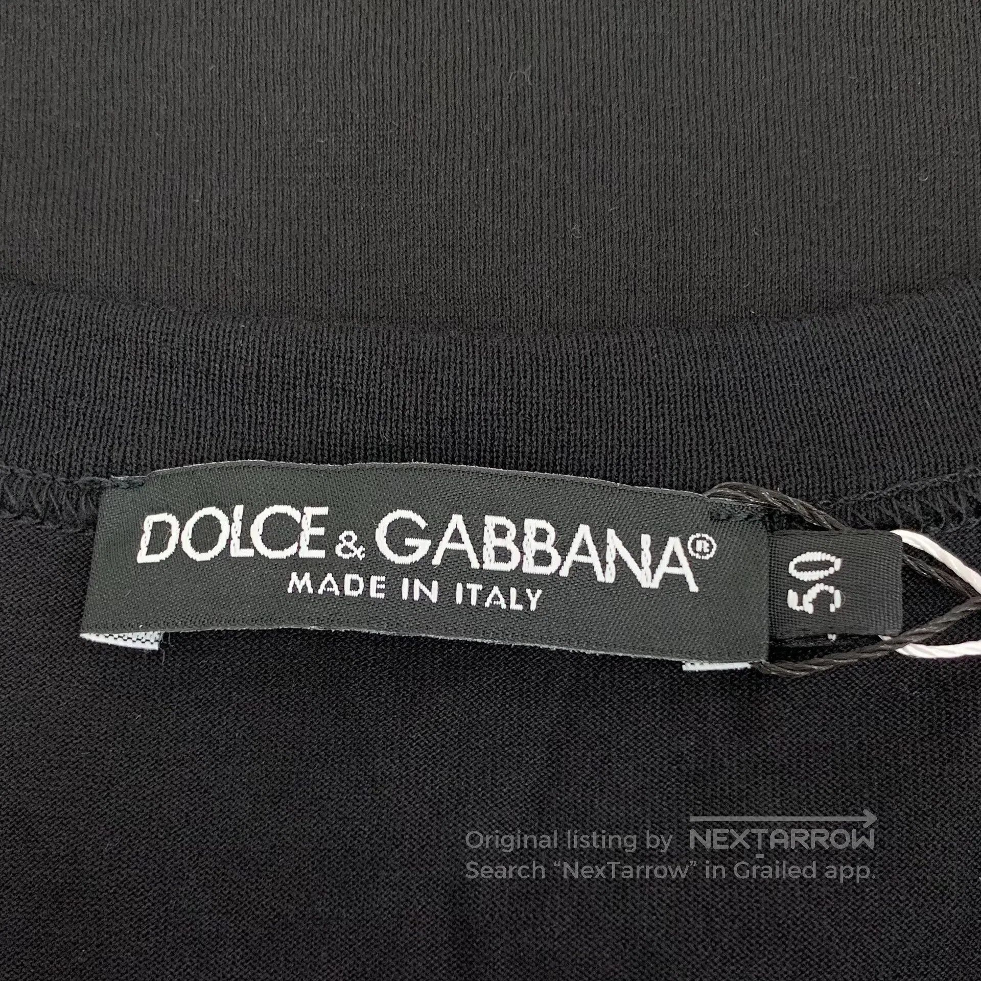 Dolce & Gabbana Dolce Gabbana Black Crown Bee Stud Design Cotton Round Nec Size US M / EU 48-50 / 2 - 6 Thumbnail