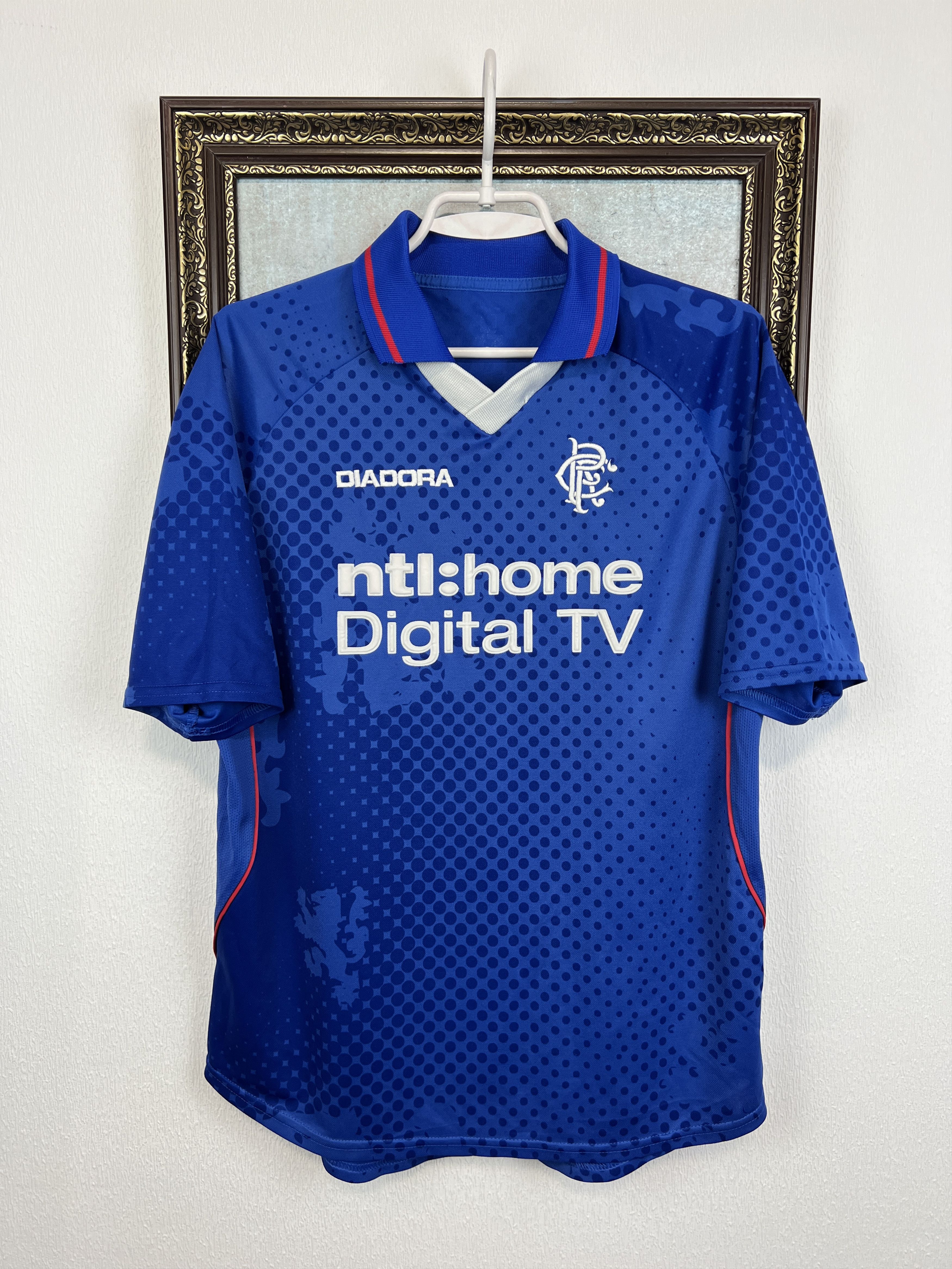 Diadora Rangers Home football shirt 2002 Soccer Jersey Trikot Size US S / EU 44-46 / 1 - 1 Thumbnail