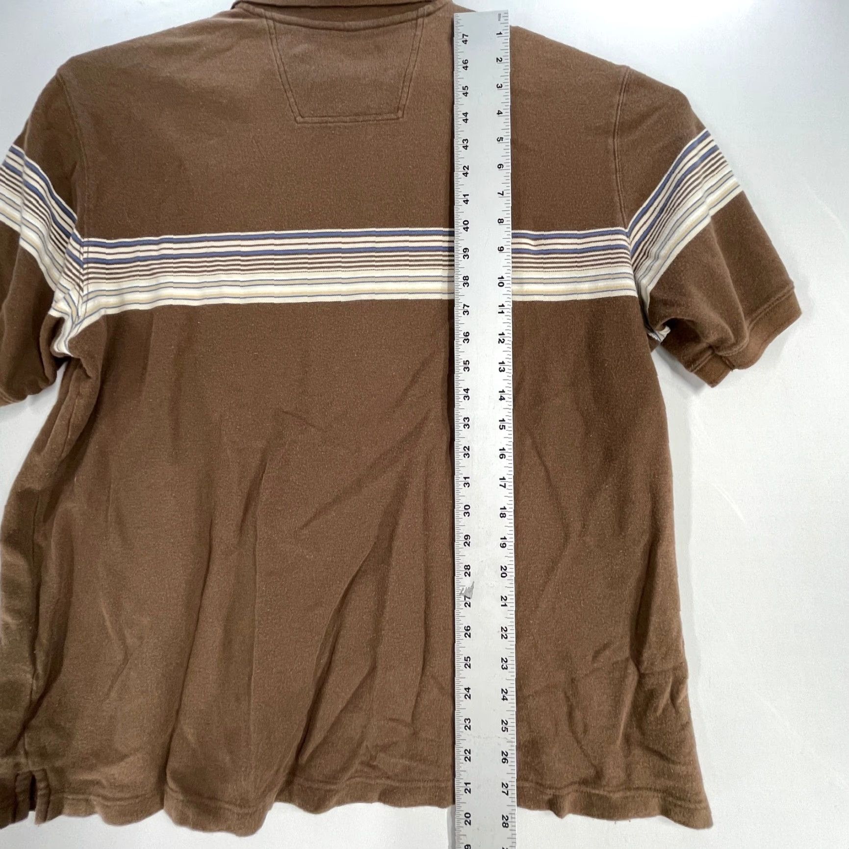 Eddie Bauer VINTAGE Eddie Bauer Polo Shirt XL Brown Striped Short Sleeves Cotton Y2K 90s Rugby Size US XL / EU 56 / 4 - 4 Thumbnail
