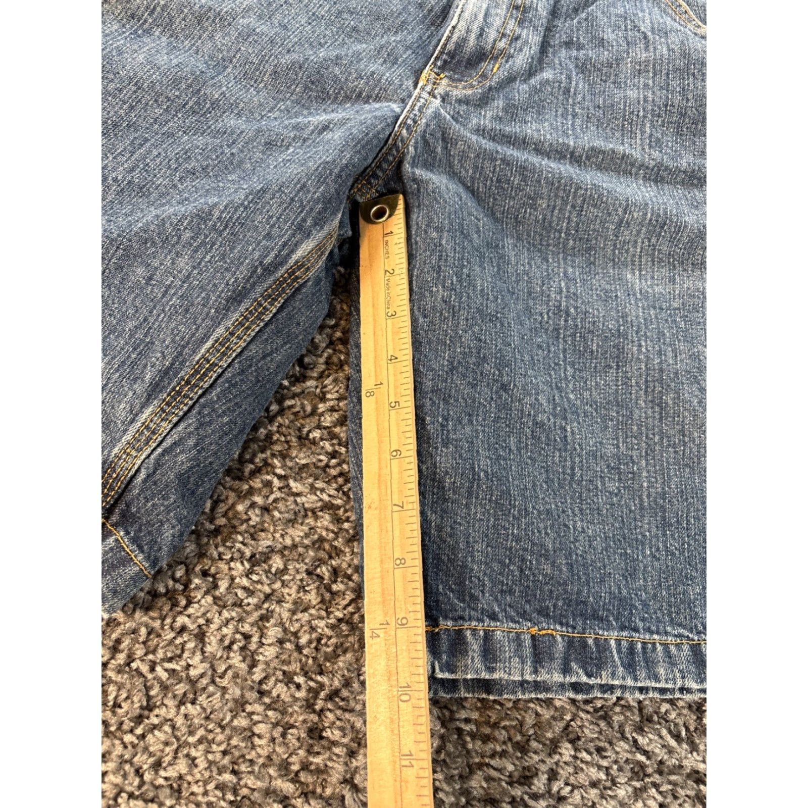 Gap VINTAGE Route 66 Carpenter Shorts Mens 36 Med Wash Baggy Belt Loop Wide Y2K Denim Blue 90s Grunge Belted Mens Size US 36 / EU 52 - 5 Thumbnail