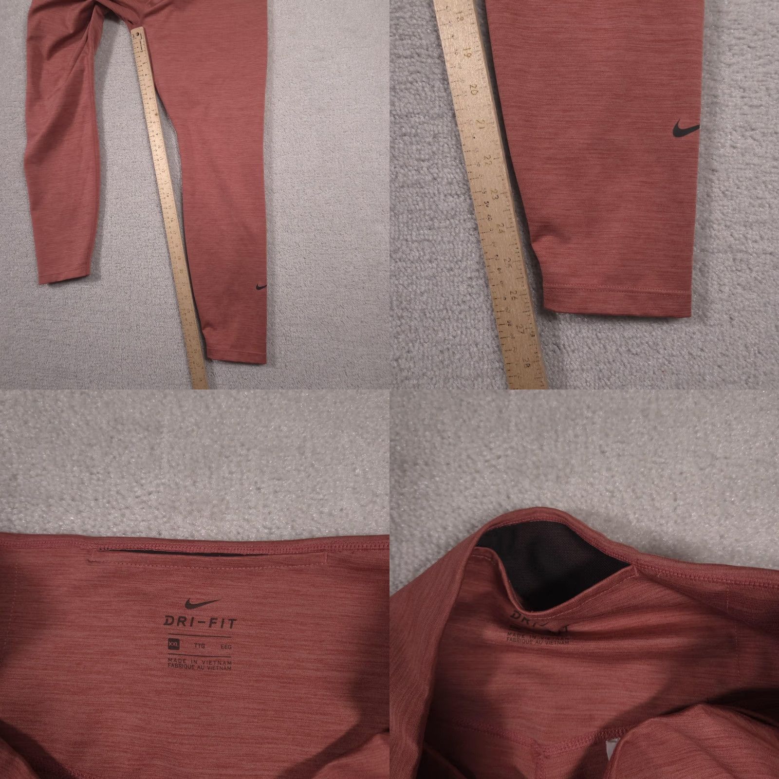 Nike Nike Leggings Womens XXL Brown Dri-FIT High Rise Ankle Yoga Gym Pants Athletic Size 40" / US 18 - 8 Thumbnail