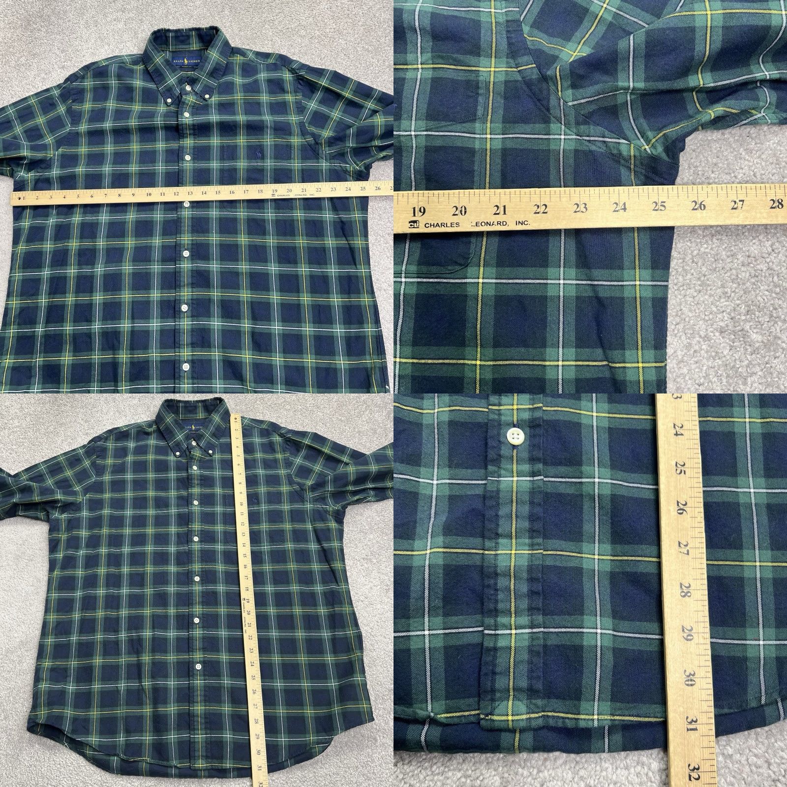 Polo Ralph Lauren Polo Ralph Lauren Shirt Mens XL Plaid Green Oxford Long Sleeve Button-Down Pony Size US XL / EU 56 / 4 - 8 Thumbnail