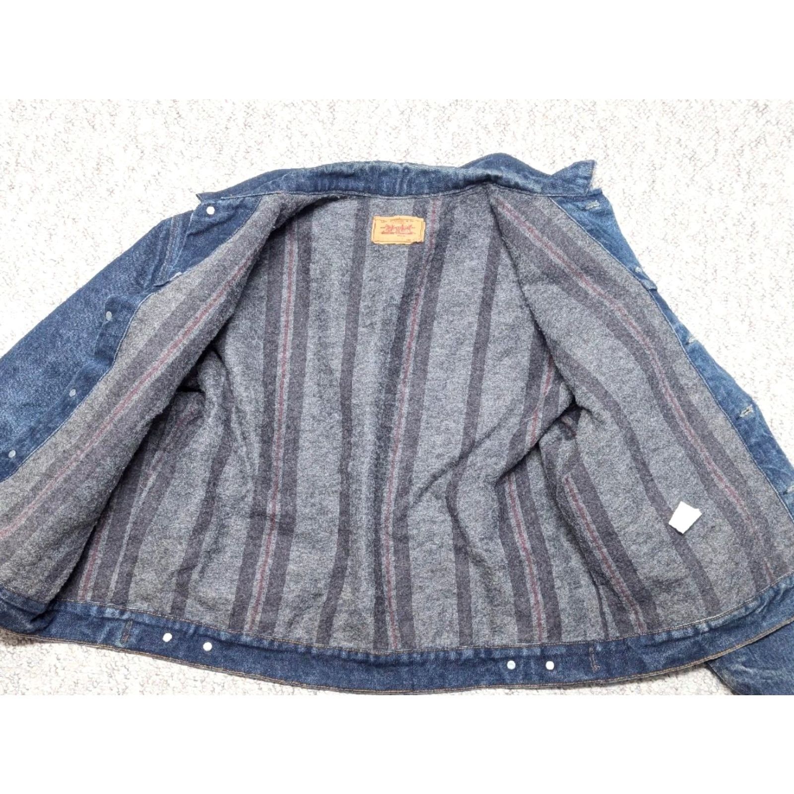 Levi's VINTAGE LEVIS jean jacket 48 indigo blue BLANKET LINED USA made troy DENIM stiff Size US 36 / EU 52 - 5 Thumbnail