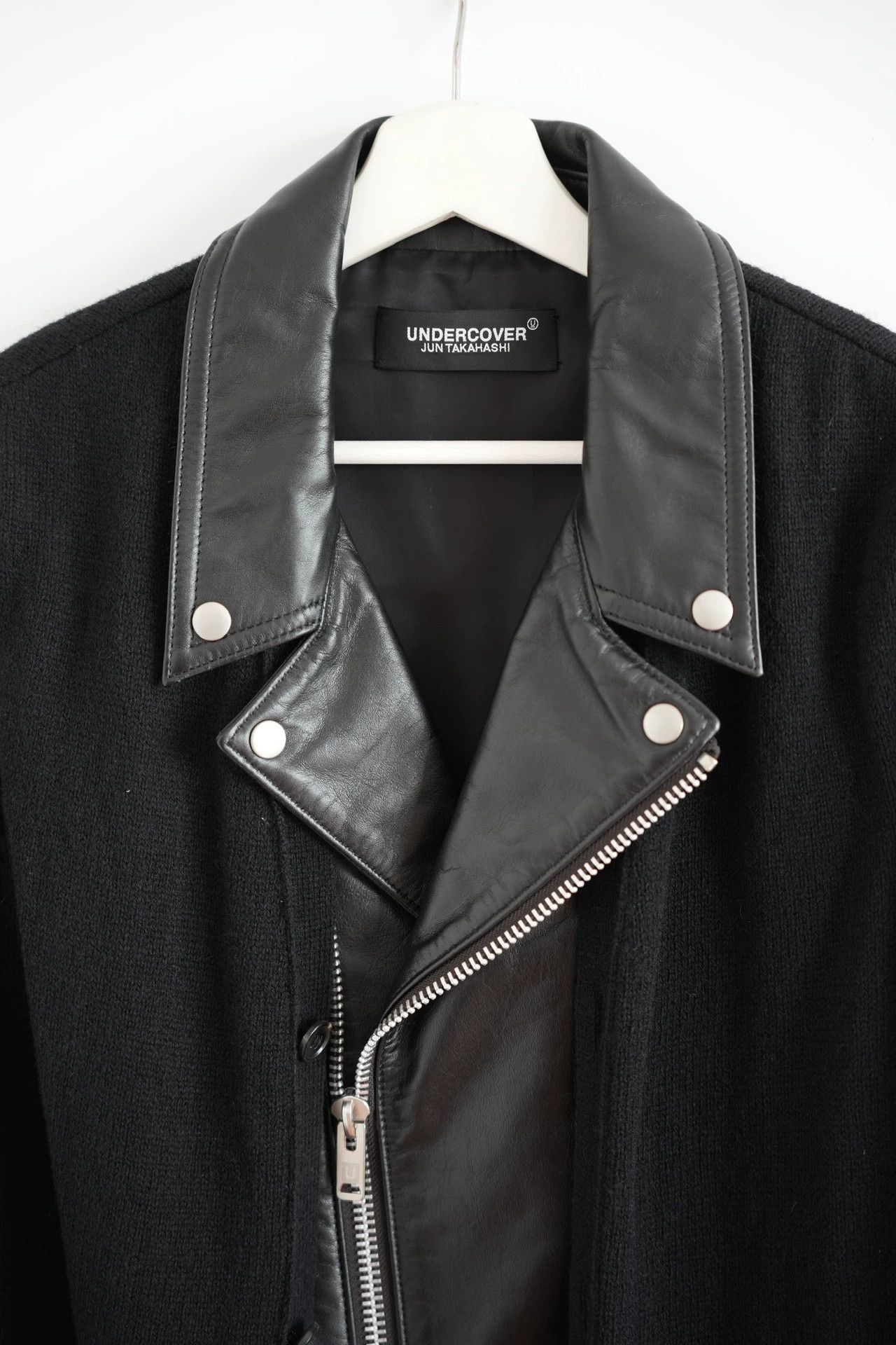 Undercover Undercover 21AW Wool Panels Leather Biker Jacket Size US XL / EU 56 / 4 - 4 Thumbnail