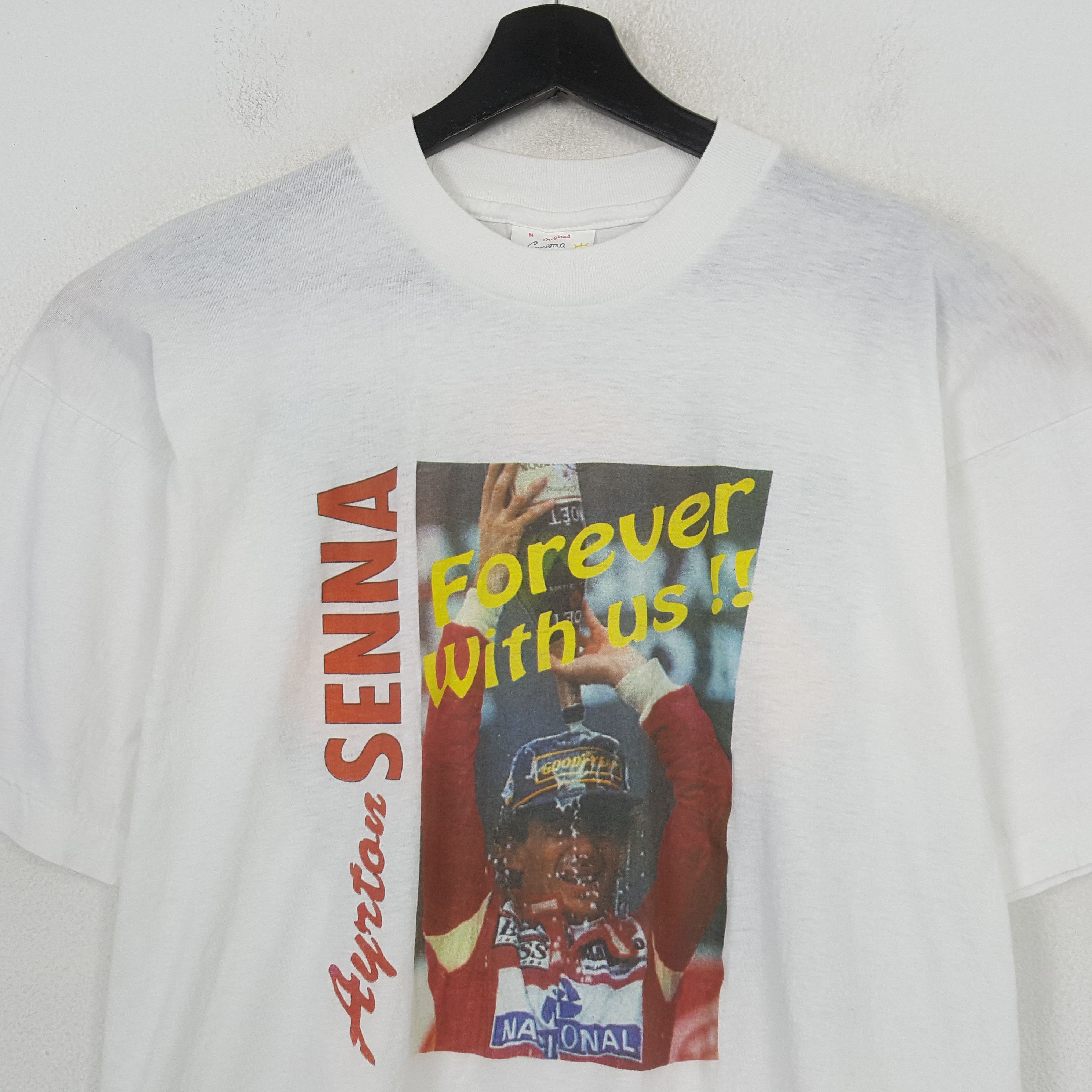 Vintage Ayrton Senna Formula One F1 Tshirt C301N57 Size US M / EU 48-50 / 2 - 2 Thumbnail