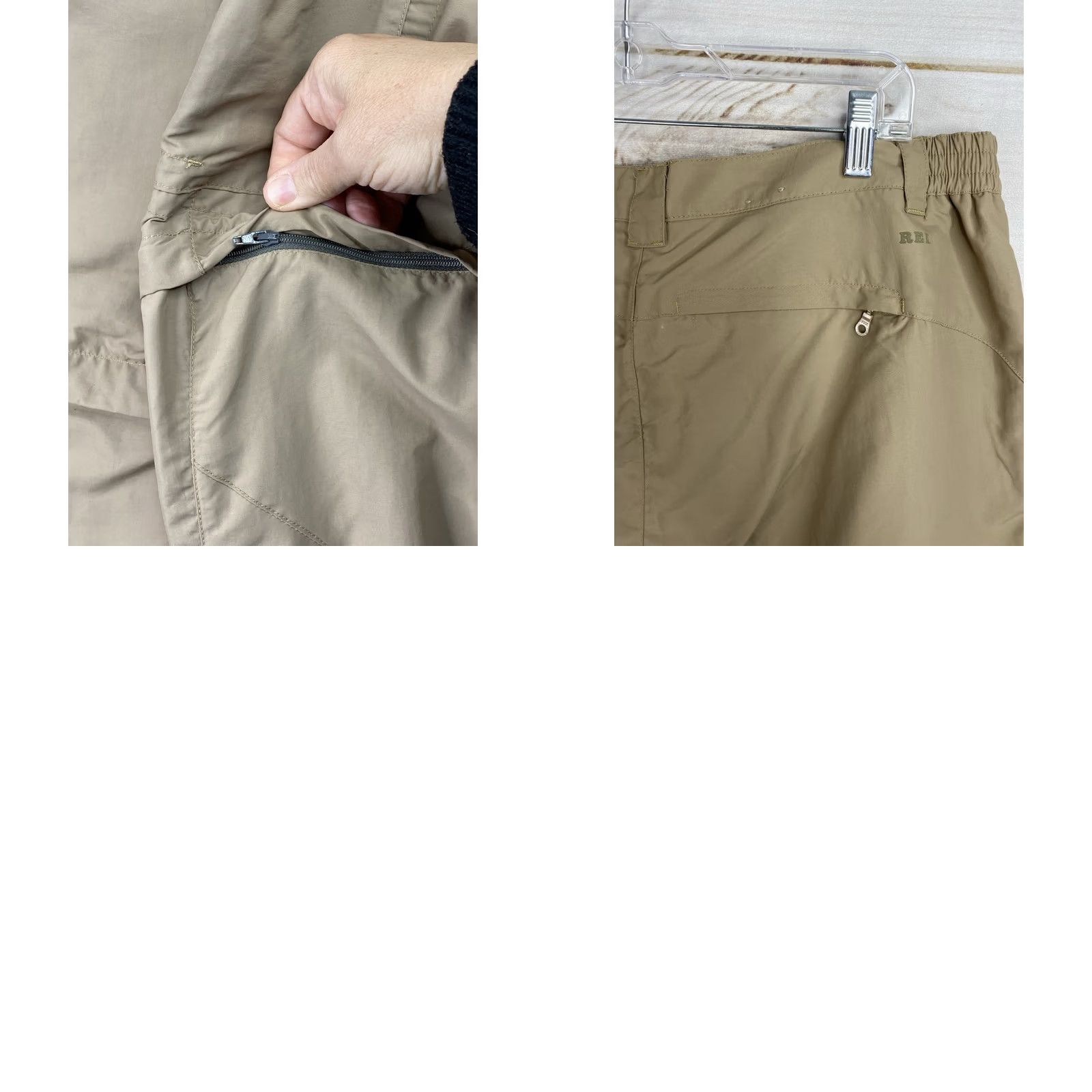 Vintage REI Womens Convertible Cargo Pants 16 Tall Nylon Khaki Zip Off Leg UPF 50+ Beige Hiking Mens Womens Girls Boys (adjusted within rules? No new info) Size 38" / US 16 / IT 52 - 9 Thumbnail