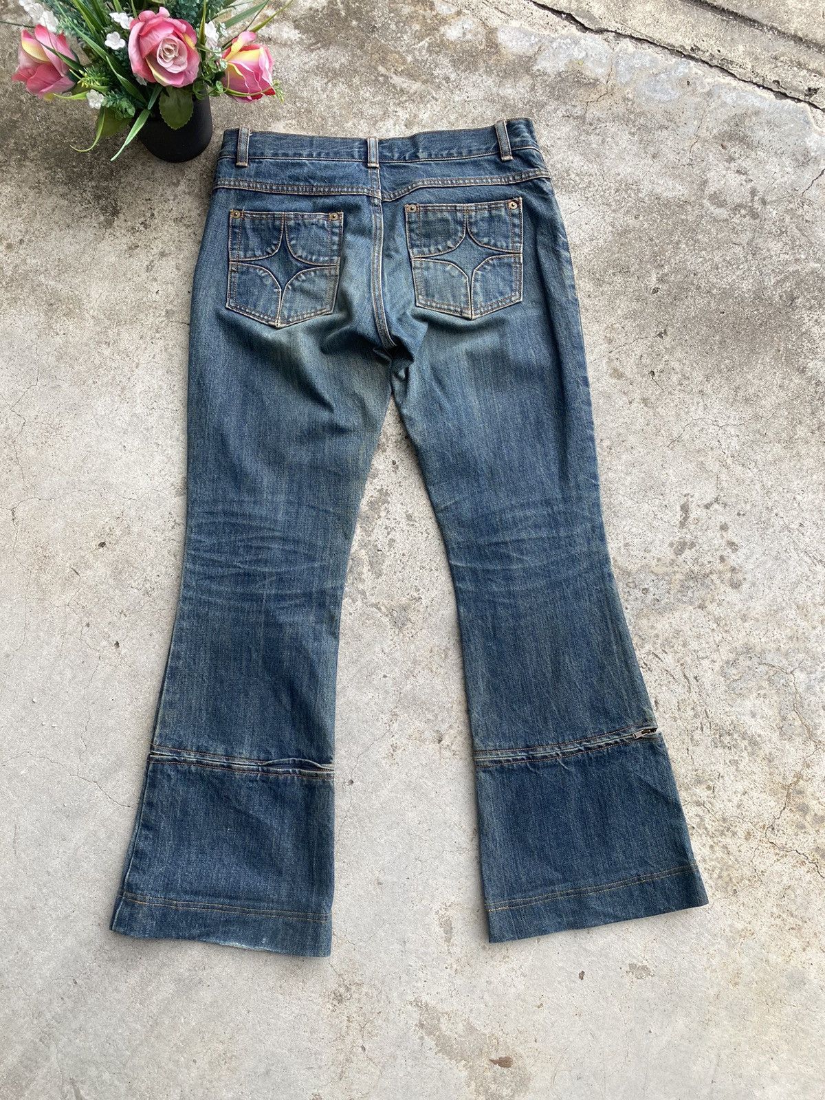 If Six Was Nine 🇯🇵 Vintage Maitresse Flare Denim - Zipper Boot Cut Size 31" - 6 Thumbnail