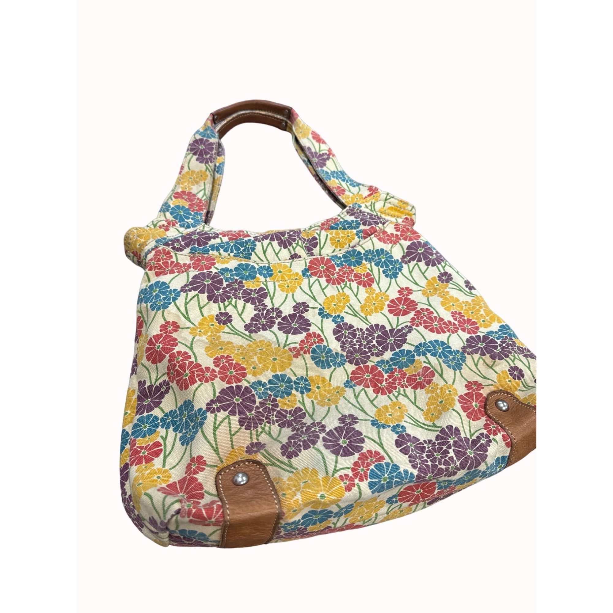 Fossil Fossil women’s vintage leather canvas floral hand shoulder b Size ONE SIZE - 5 Thumbnail