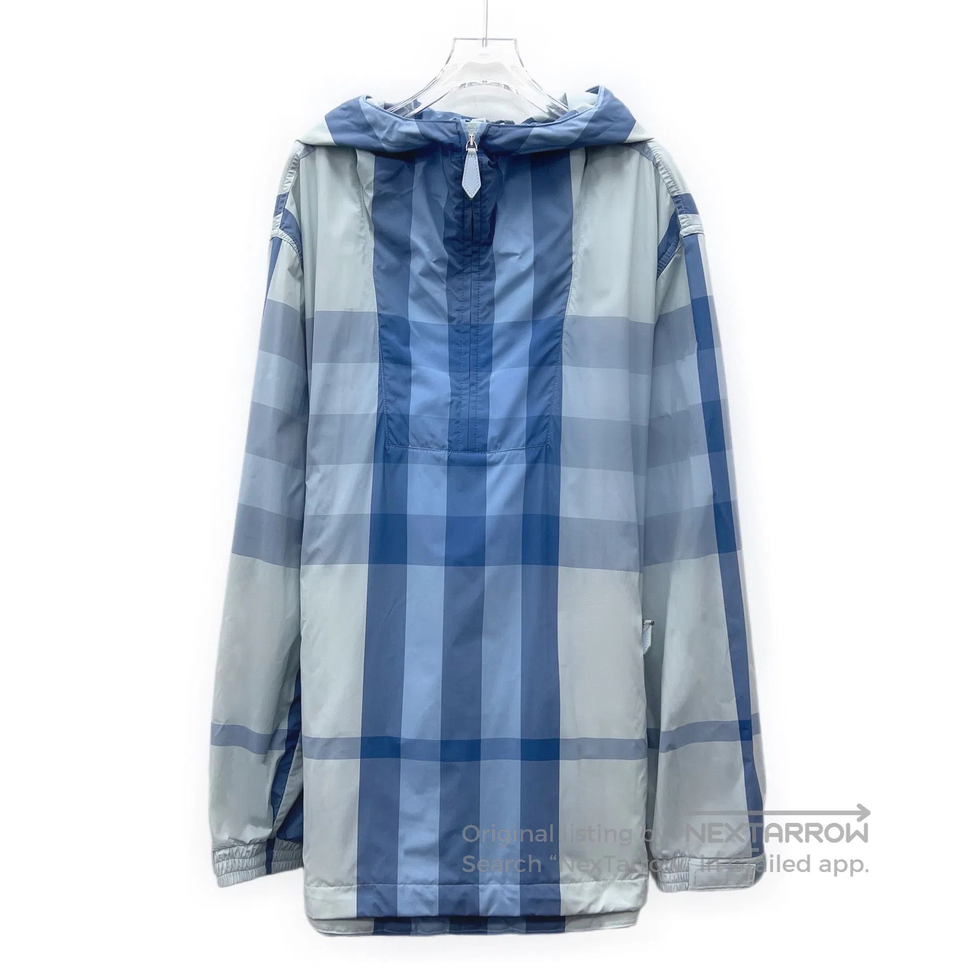 Burberry Burberry Blue classic plaid design hooded half-zip long sl Size US XXL / EU 58 / 5 - 1 Thumbnail