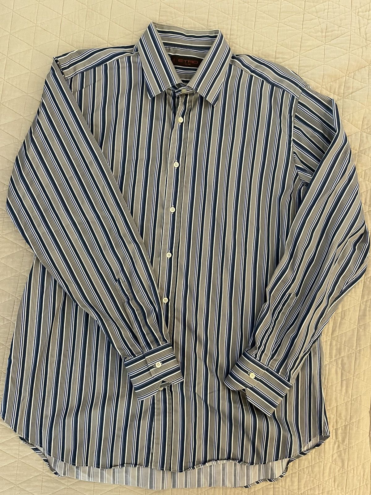 Etro Bold Stripe Spread Collar Sport Shirt Size US XL / EU 56 / 4 - 2 Thumbnail