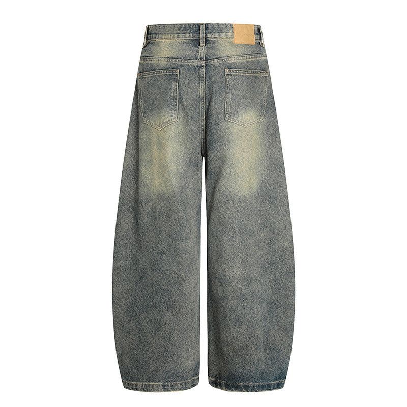 Vintage Retro men's distressed loose washed straight leg jeans Size US 32 / EU 48 - 2 Thumbnail