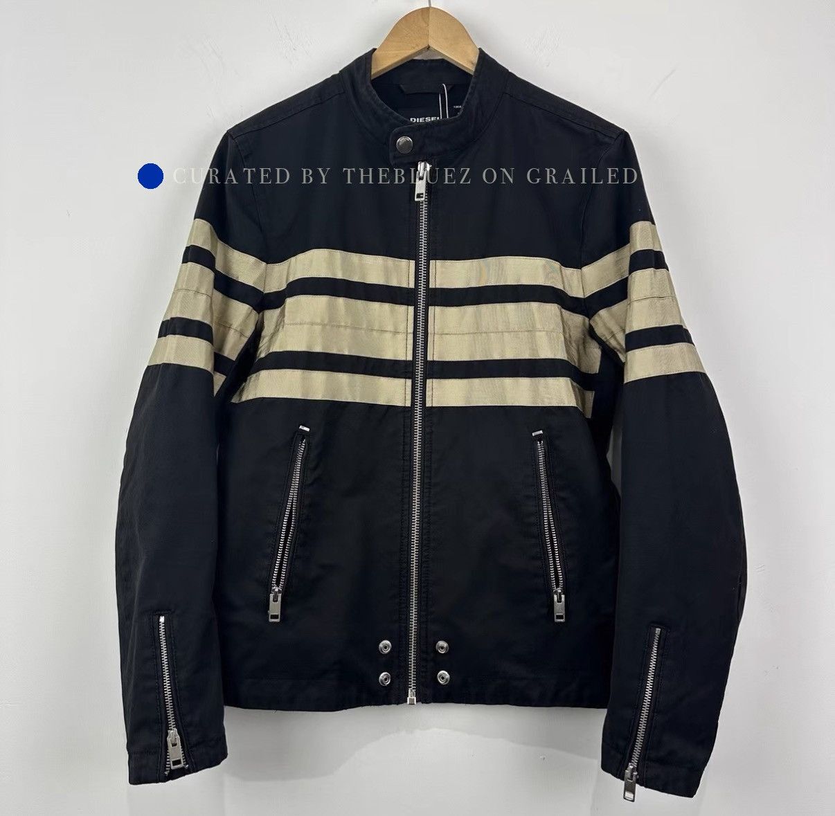 Diesel Black Gold Stand Collar Black Jacket in Excellent Condition Size US M / EU 48-50 / 2 - 1 Thumbnail