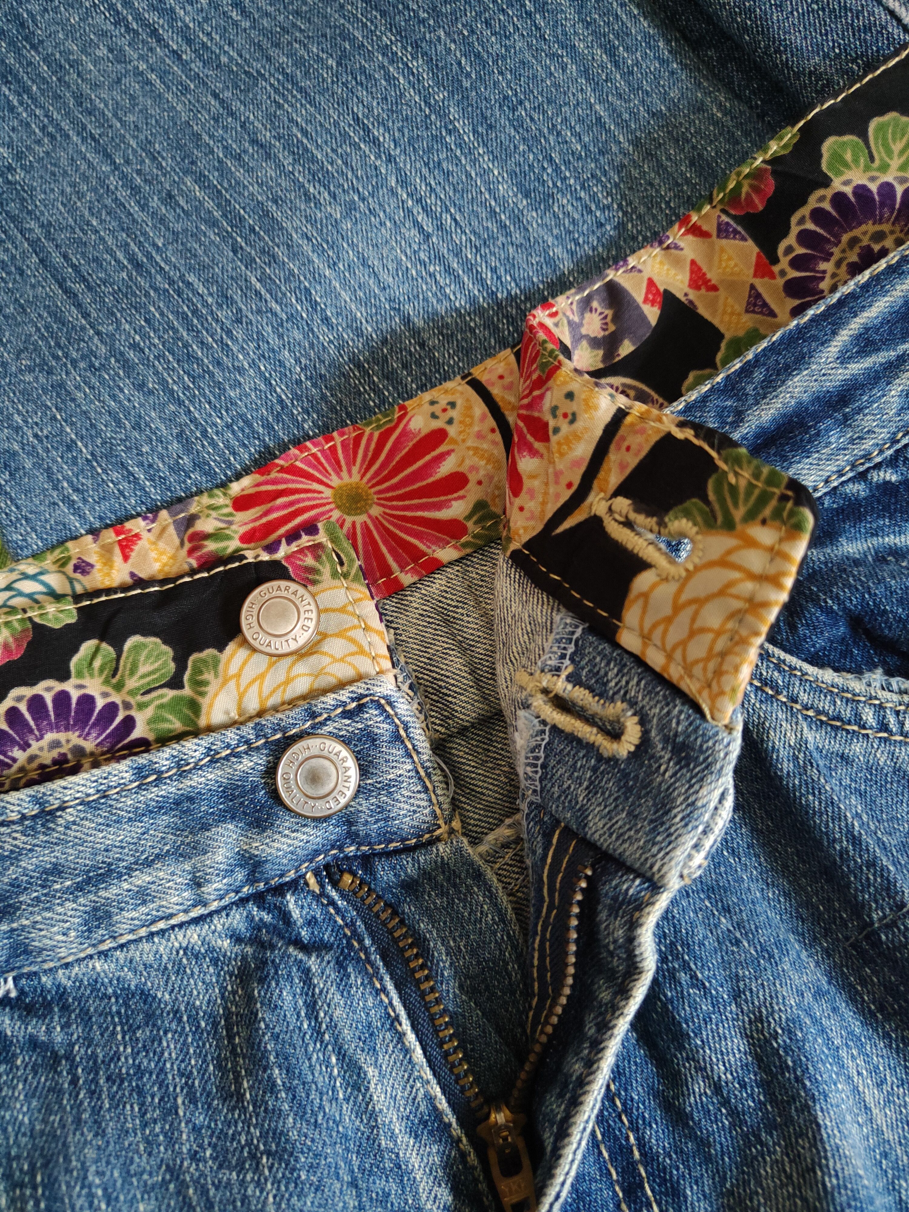 Japanese Brand Double Waist Japan Blue Distressed ripped Denim #S1516 Size 31" - 13 Thumbnail