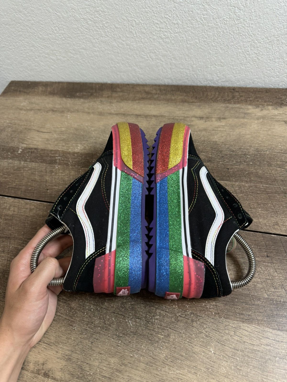 Vans VANS Old Skool Stacked Glitter Black Rainbow M-4.5 W-6 NEW Size US 6 / IT 36 - 5 Thumbnail
