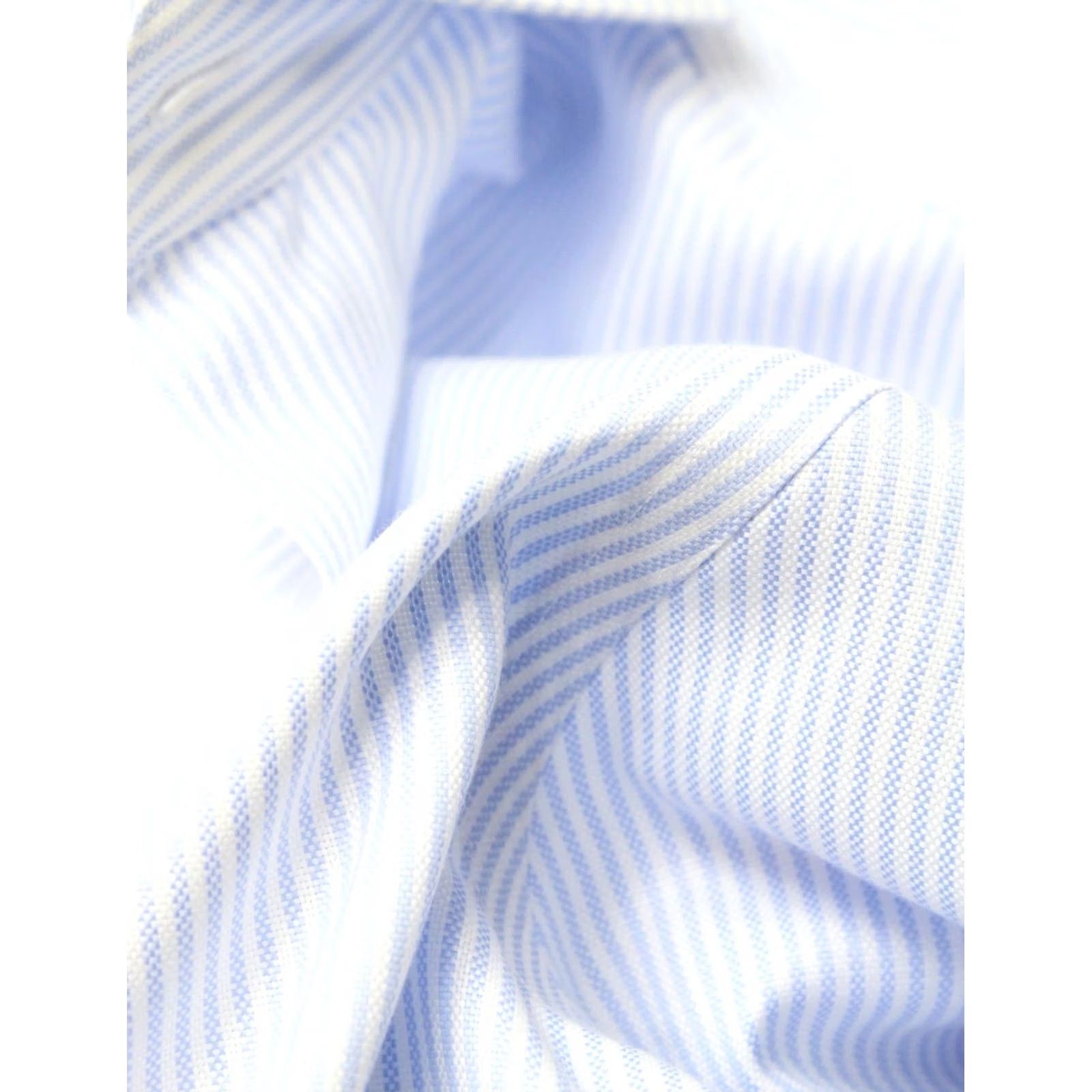 Suitsupply SUITSUPPLY Formal Shirt Men's Extra Slim Fit Cutaway Collar Pinstripe Button-Up 45 / 17 3/4 Blue Size 48R - 6 Thumbnail