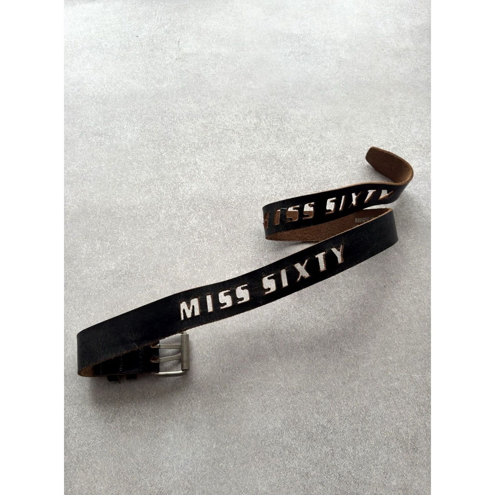 Miss Sixty VINTAGE Miss Sixty Leather Belt Logo 90s Retro Y2K Women M Brown Fashion Belt Size ONE SIZE - 2 Thumbnail
