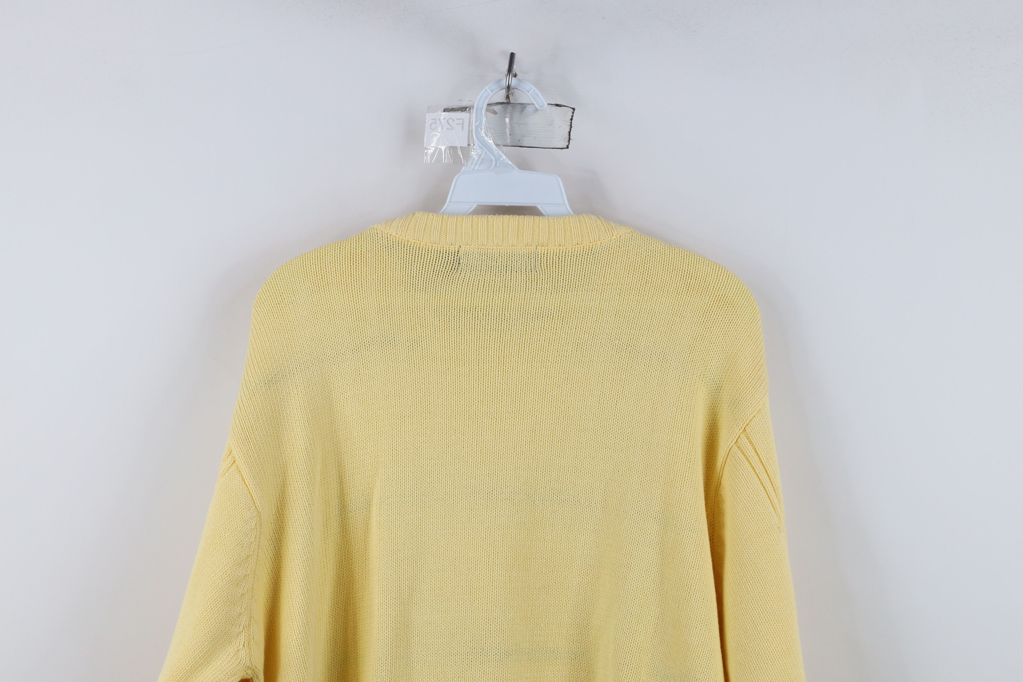 Vintage Vintage 90s Streetwear Ribbed Cable Knit Sweater Yellow Size US L / EU 52-54 / 3 - 12 Thumbnail