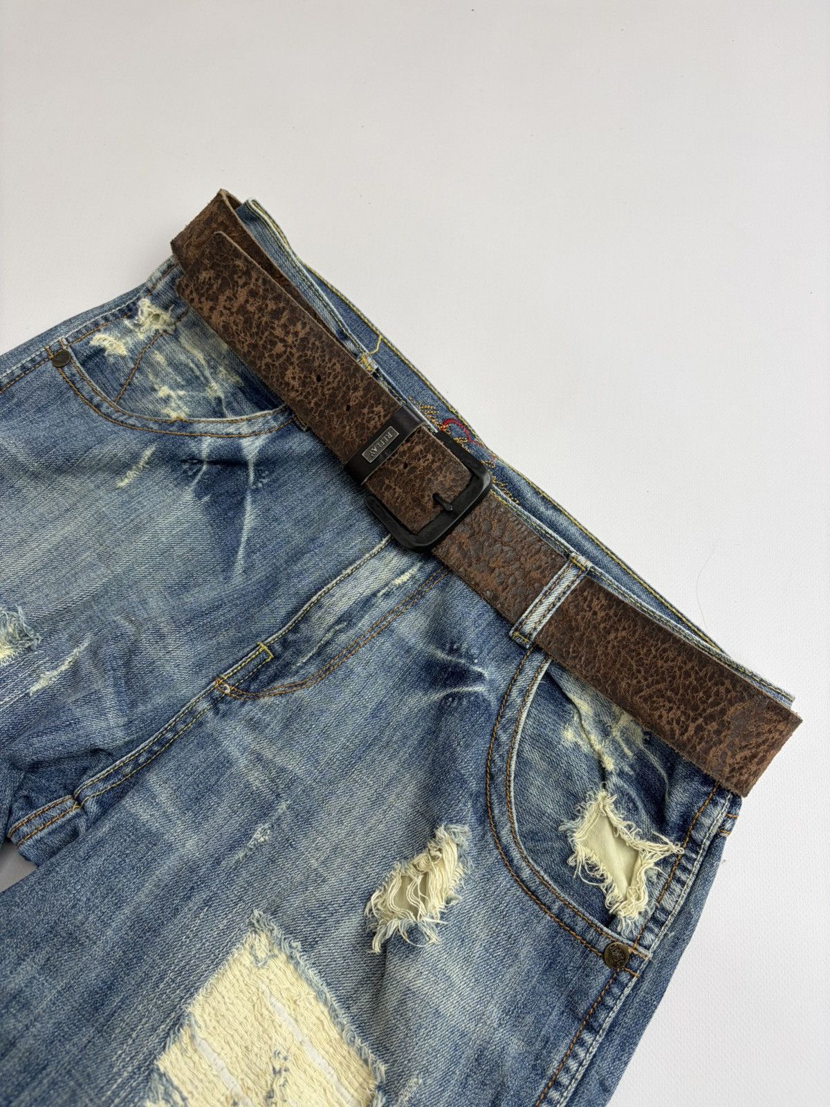 Hysteric Glamour Vintage Replay Distressed Leather Belt Archive Italian Brand Size 34 - 9 Thumbnail