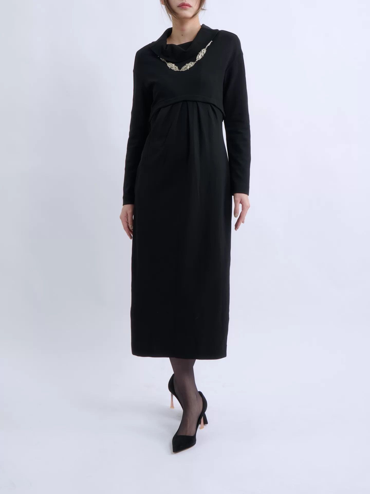 Romeo Gigli Romeo Gigli 90s Black Halter Neck Draped Dress Size XL / US 12-14 / IT 48-50 - 1 Thumbnail