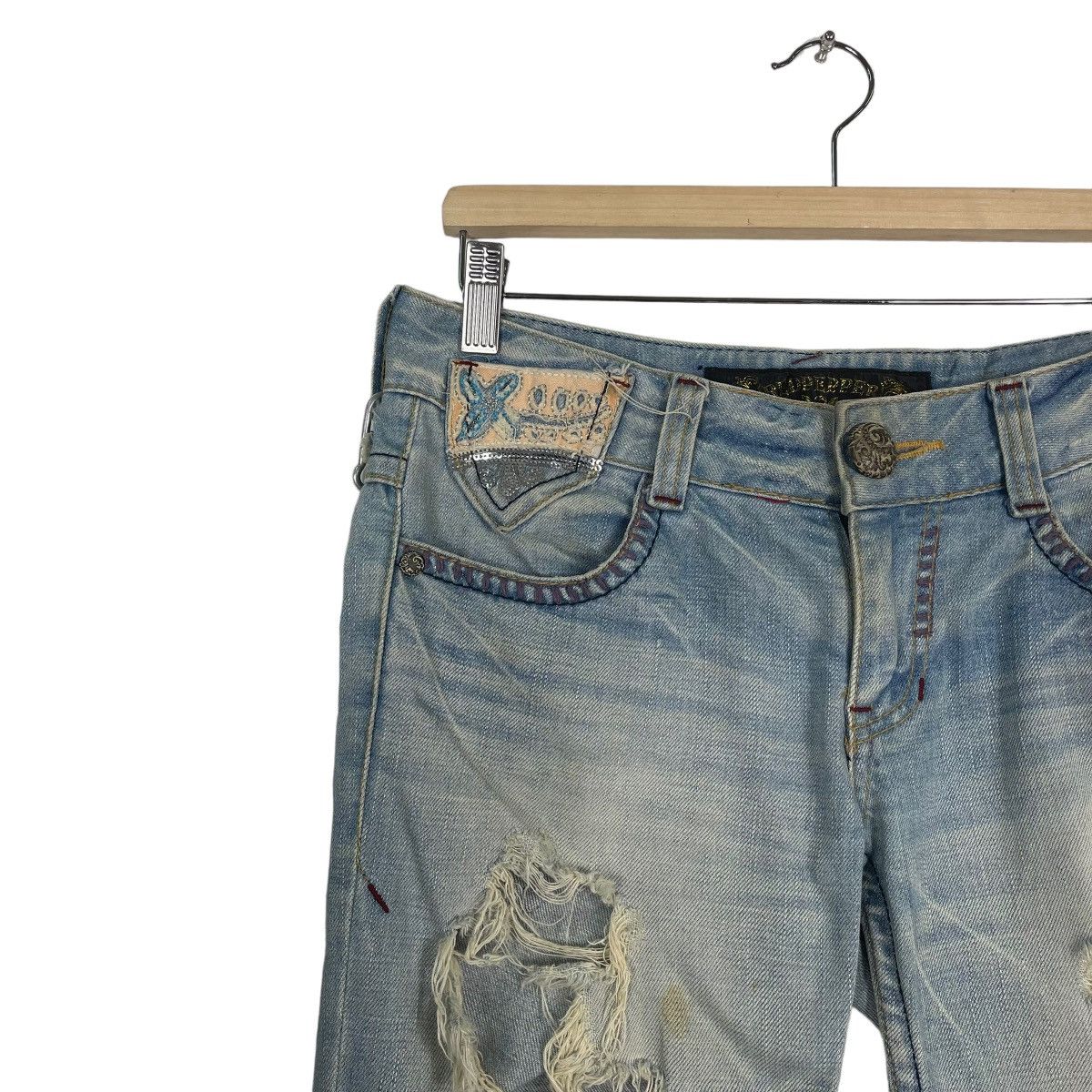 If Six Was Nine JAPANASE RED PAPER JAPAN&CO THRASHED SHORT PANTS JEANS Size US 31 - 6 Thumbnail