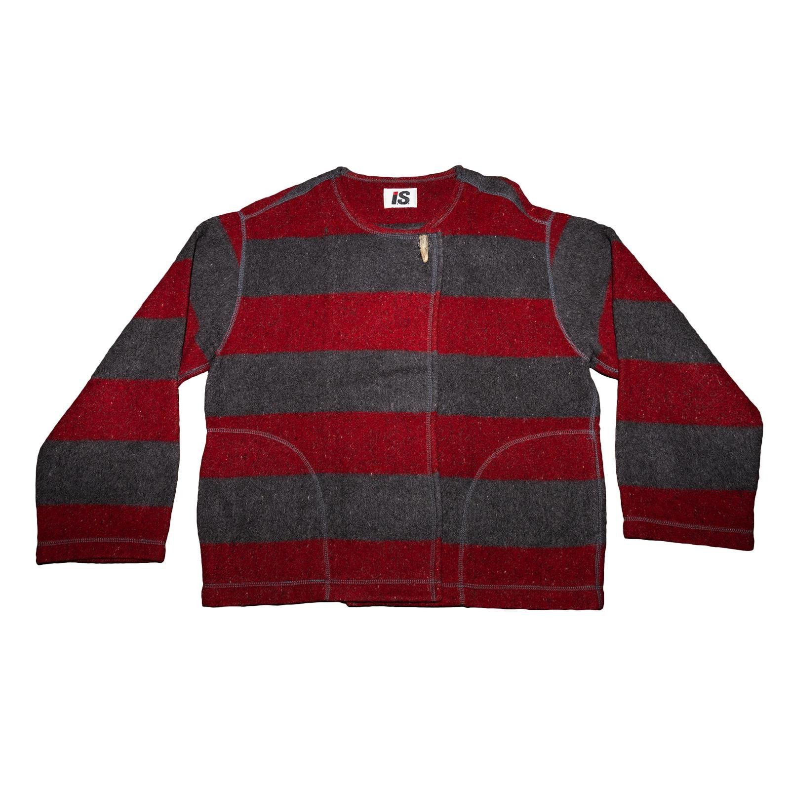 Issey Miyake 1980s Issey Miyake Women's Wool Striped Jacket Size M / US 6-8 / IT 42-44 - 1 Thumbnail