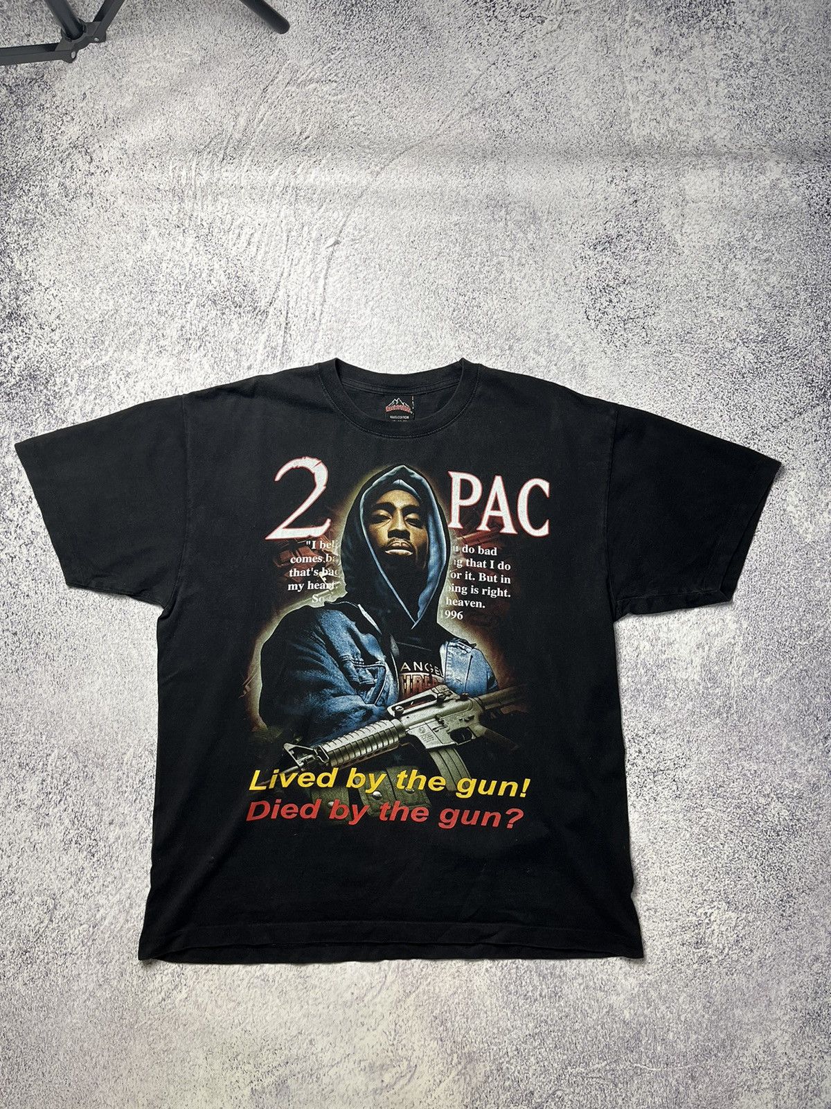 image of Band Tees x Rap Tees Vintage 2Pac Rap Tee Rock Tees 1996 Grail Very Tee XL in Black, Men's