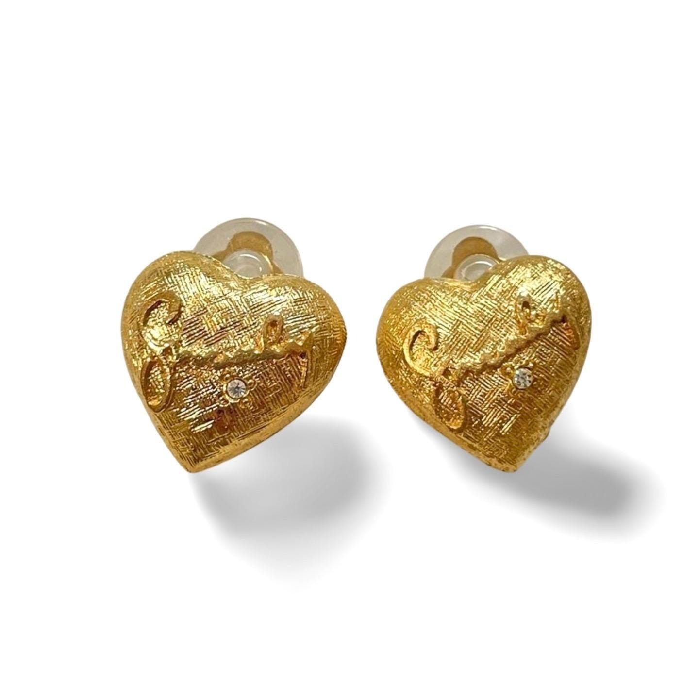 Givenchy Vintage Givenchy golden heart and logo earrings with crystal Size ONE SIZE - 2 Thumbnail