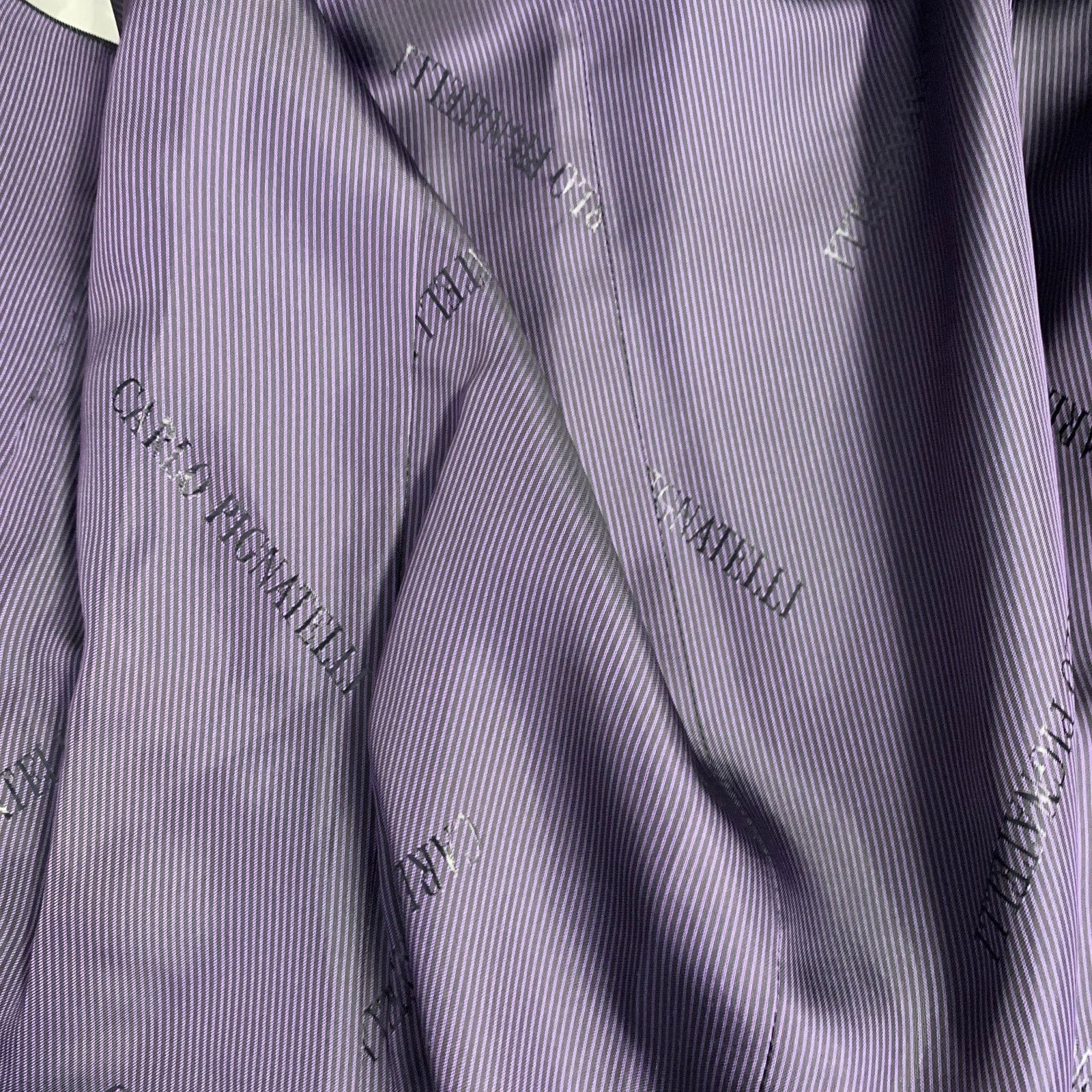 Carlo Pignatelli CARLO PIGNATELLI 42 Black Purple Stripe Acetate Wool Vest Size 42R - 6 Thumbnail